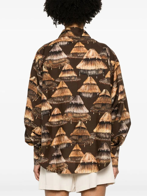BROWN SHUHU SHIRT LONG SLEEVES
